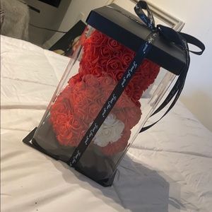 Red faux rose teddy bear (Valentine’s day)
